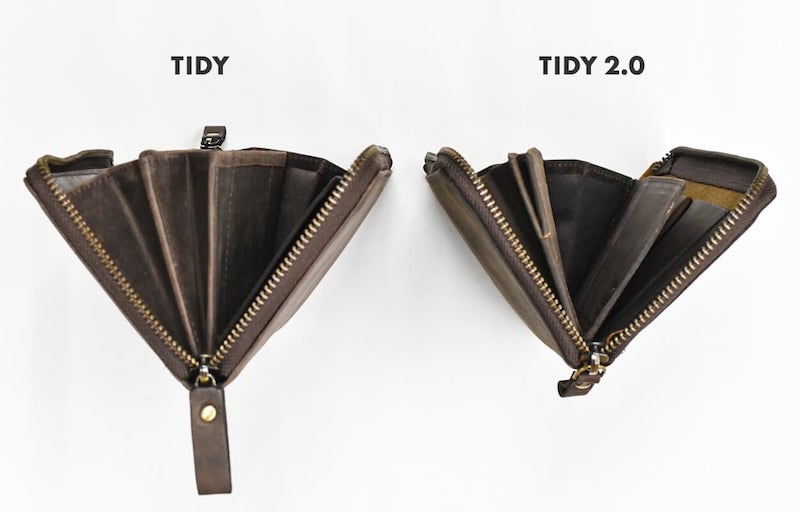 ハレルヤの『TIDY2』と『TIDY』の開き方の比較